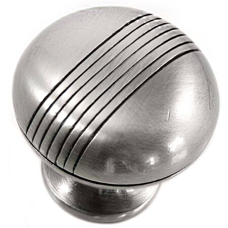 Mng 1 1/4" Striped Knob, Satin Chrome 12521
